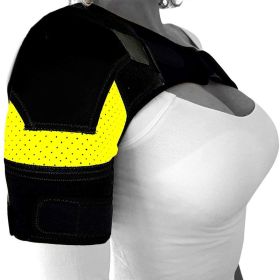 Breathable And Ice Pack Sports Shoulder Pads Shoulder Brace With Pressure Pad Suitable For Both Men And Women Adjustable Shoulder Brace For Left (Option: Yellow)