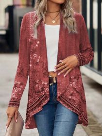 Shawl Small Suit Cardigan Outer Wear Ethnic Style (Option: Red-XL)